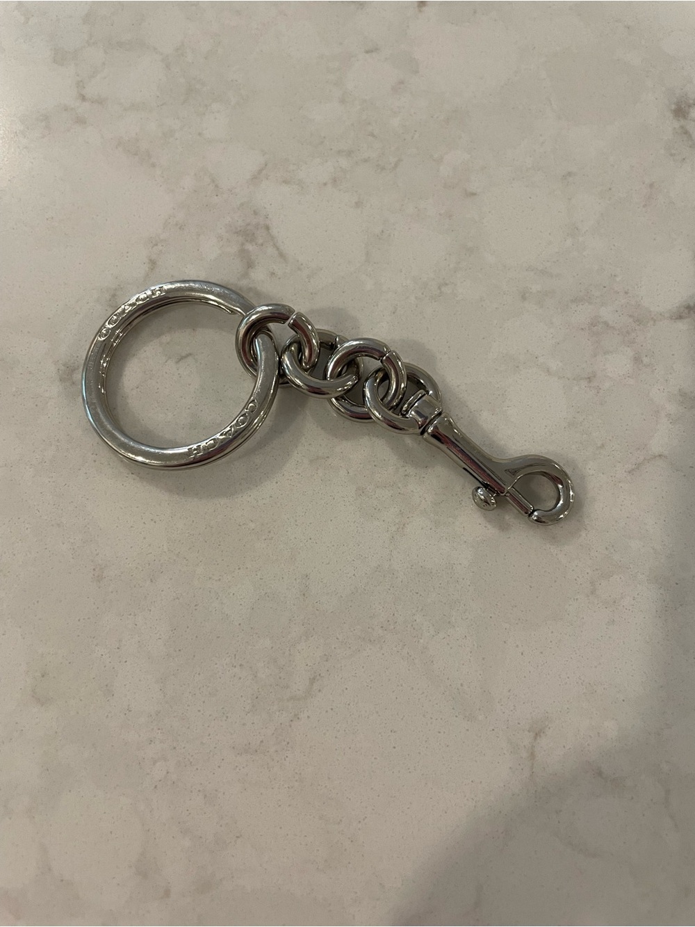Coach Silvertone Metal Key Ring with Lobster Clasp - Picture 2 of 2